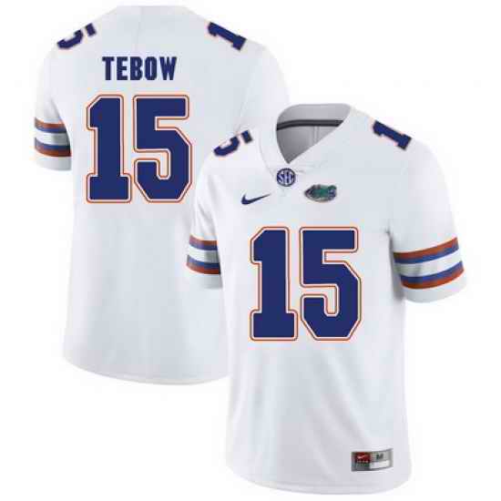 Florida Gators Tim Tebow 15 White NCAA Jersey.jpg